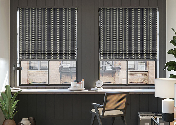 Laurel Stripe, Anthracite - Twist&Fit Roman Blind - Image 3